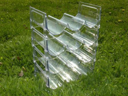 Wine rack for 12 bottles of transparent acrylic
